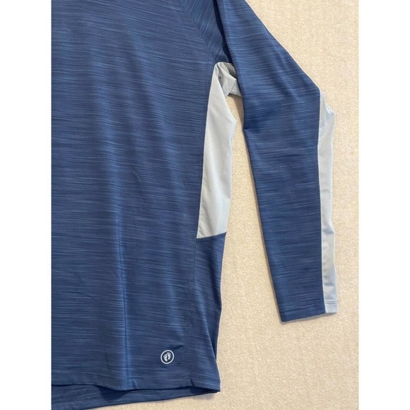 Hang Ten Shirt Men's Medium Blue and Gray Back Zip Pocket UV Protection - Picture 4 of 12